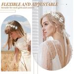 Retrowavy 2 Pcs Flower Girl Headpiece Rhinestone Crystal Wedding Headband Bridal Flower Headband for Girls Baby Hair (Silver)