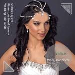 Yalice Layered Head Chain Rhinestone Head Jewelry Sparkly Bridal Headpieces Sparkle Crystal Headbands Wedding Prom Hair Jewelry for Women and Girls (Silver, One Size)