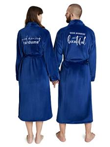 AW BRIDAL Embroidered His and Hers Robes Set of 2, Anniversary Mr and Mrs Matching Bathrobes for Couples, Plush Winter Robe for Women or Men, Engagement and Wedding Bridal Shower Gifts for Couple