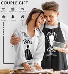 Mr and Mrs Aprons for Couples Gifts - Anniversary, Bridal Shower, Wedding, Engagement gifts for Couples, Christmas Gifts for Couple, His and Her Gifts, 8 Pack Kitchen Cooking Apron Gift Set