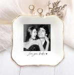 Chillever Custom Photo Ring Dish, Personalized Jewelry Holder, Picture Trinket Tray, Engagement Gift for Her, Wedding Keepsake Jewelry Dish, Memorial Gifts, Custom Couple Portrait Keepsake 3