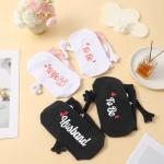 Jspupifip 2 Pairs Bride and Groom Socks, Wedding Socks with Magnetic Hands, Novelty Engagement Gift