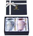 Luspan Wedding Gifts for Bride and Groom,Bridal Shower Engagement Gifts for Couples,Mr and Mrs Marble Coffee Mugs 14 Oz