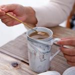 Luspan Wedding Gifts for Bride and Groom,Bridal Shower Engagement Gifts for Couples,Mr and Mrs Marble Coffee Mugs 14 Oz