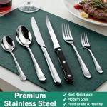 49-Piece Silverware Set with Organizer, Stainless Steel Flatware Utensils Set for 8, Forks and Spoons Silverware Set Cutlery Set with Steak Knives, Dishwasher Safe