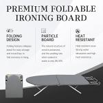 ZOES HOMEWARE Tabletop Ironing Board,Portable Iron Board with Iron Rest, Foldable Small Ironing Board with Heat Resistant Cover and 100% Cotton Pad, 31.5"x11.8"x7", Grey