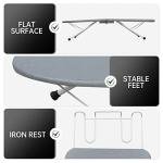 ZOES HOMEWARE Tabletop Ironing Board,Portable Iron Board with Iron Rest, Foldable Small Ironing Board with Heat Resistant Cover and 100% Cotton Pad, 31.5"x11.8"x7", Grey