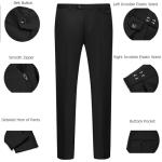 WULFUL Men's 3 Piece Slim Fit Suit Set Two Button Blazer Jacket Vest Pants Tuxedo Set for Party, Wedding and Business Black