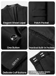 WULFUL Men's 3 Piece Suits Slim Fit Tuxedo Suit Set One Button Shawl Lapel Blazer Jacket Vest Pants Set for Prom, Business Black