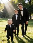 YuanLu Boys Black Suit Ring Bearer Outfit Wedding Guest Dress Clothes Kids Slim Fit Formal Wear 2T Suits for Toddler Boy