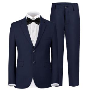 Yavakoor Suits for Boy Formal Tuxedo Slim Fit Outfit Navy Blue Wedding Dress Set