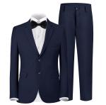 Yavakoor Suits for Boy Formal Tuxedo Slim Fit Outfit Navy Blue Wedding Dress Set