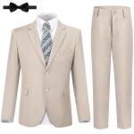 JPF Boys Suit Kids Formal Tuxedo Suits Champagne Suit for Prom Wedding Teen