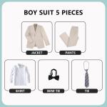 JPF Boys Suit Kids Formal Tuxedo Suits Champagne Suit for Prom Wedding Teen