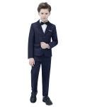 Yavakoor Suits for Boy Formal Tuxedo Slim Fit Outfit Navy Blue Wedding Dress Set