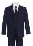 Formal Big Boys Suit Slim Cut 5 Ps Set Jacket Pants Vest Dress Shirt Tie 2t -20 