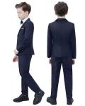Yavakoor Suits for Boy Formal Tuxedo Slim Fit Outfit Navy Blue Wedding Dress Set