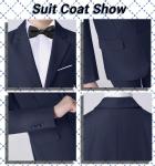 Yavakoor Suits for Boy Formal Tuxedo Slim Fit Outfit Navy Blue Wedding Dress Set