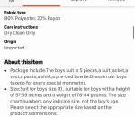 Boy Suits 5 Piece Slim Fit Suit for Kids Toddler Formal Set Wedding Outfit Sz 10