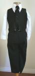 NEW BOY (Sz 2/3/4/5/6/7) FORMAL 5 PCS SUIT SET BLACK, Wedding/Party/Recital
