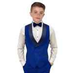 Boys Suits 3 Piece Formal Solid Slim Fit Suit Peak Lapel Blazer Pants Vest Boys