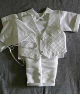 New Gift Baby Boy Baptism/Wedding/Christmas White Tuxedo Suits 5pc  XL" (18x24M)
