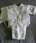 New Gift Baby Boy Baptism/Wedding/Christmas White Tuxedo Suits 5pc  XL" (18x24M)