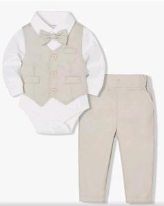 Baby Boy Clothes Suits Infant Gentleman Wedding / Formal Outfit Sz 6-12 Months