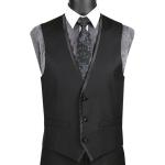 VINCI Men's Black 3pc 2 Button Slim Fit Tuxedo Suit w/ Matching Vest NEW