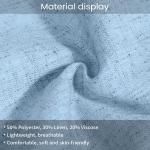 ZKHOECR Men's Suits 3 Piece Slim Fit Suit for Men Light Blue Casual Linen Suits