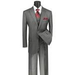 VINCI Men's Medium Gray Pinstripe 3-Piece 2-Button Classic-Fit Suit - NEW