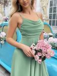 VOUIAO Women's 2026 Spring Formal Evening Gown Elegant Long Prom Dress Wedding Guest Party Cocktail Bridesmaid Maxi Dress Light Green M