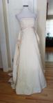 NWT $599 DAVID’S BRIDAL Champaign Beaded Pleated Sleeveless Wedding Dress – Sz 4
