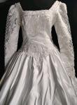 Jasmine Classic Wedding White  Dress Gown Elegant Train Long Sleeve sZ M