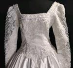 Jasmine Classic Wedding White  Dress Gown Elegant Train Long Sleeve sZ M