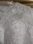 White, long sleeve, wedding dress size 16. Lace bodice. 