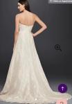 All over Lace A-Line Strapless Davids Bridal Wedding Dress