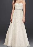 All over Lace A-Line Strapless Davids Bridal Wedding Dress