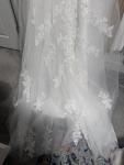 White, long sleeve, wedding dress size 16. Lace bodice. 