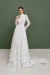 UNWORN Wedding Dress Traditional High Neck Lace Ivory Bride Women / NEW