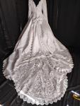 MichealAngelo Wedding Gown White Sz 18 Train Bow Long Sleeves