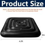 Tlswshsy 4.2 Ft Black Inflatable Hot Tub Cover- Energy Saving lid for Square Hot Tub- Foldable Protective Rain Overflow Cover with Handle for Outdoor Inflatable Hot Tubs