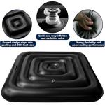 Tlswshsy 4.2 Ft Black Inflatable Hot Tub Cover- Energy Saving lid for Square Hot Tub- Foldable Protective Rain Overflow Cover with Handle for Outdoor Inflatable Hot Tubs