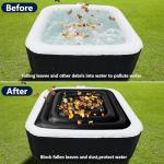 Tlswshsy 4.2 Ft Black Inflatable Hot Tub Cover- Energy Saving lid for Square Hot Tub- Foldable Protective Rain Overflow Cover with Handle for Outdoor Inflatable Hot Tubs