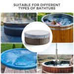 Round Hot Tub Cover 420D Polyester Waterproof Spa Covers for Hot Tub Replacement Outdoor Patio Hot Tub Protector (Grey, 79" Dx12 H)