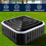 Tlswshsy 4.2 Ft Black Inflatable Hot Tub Cover- Energy Saving lid for Square Hot Tub- Foldable Protective Rain Overflow Cover with Handle for Outdoor Inflatable Hot Tubs