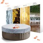 Round Hot Tub Cover 420D Polyester Waterproof Spa Covers for Hot Tub Replacement Outdoor Patio Hot Tub Protector (Grey, 79" Dx12 H)