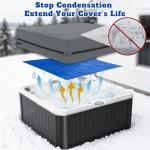 BigXwell Hot Tub Cover Spa Cover, 16-mil 6 x 6 Foot Square Solar Pool Cover Heavy-Duty Heat Retaining Solar Blanket Cover for Spa Hot Tub