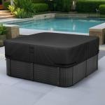 VEVOR Outdoor Hot Tub Cover, 93 x 93 x 20 Inch Weatherproof and Waterproof Hot Tub Cover Protector, 600D Heavy Duty Oxford Fabric and 950N Tearing Strength, Square Spa Covers for Hottub, Black
