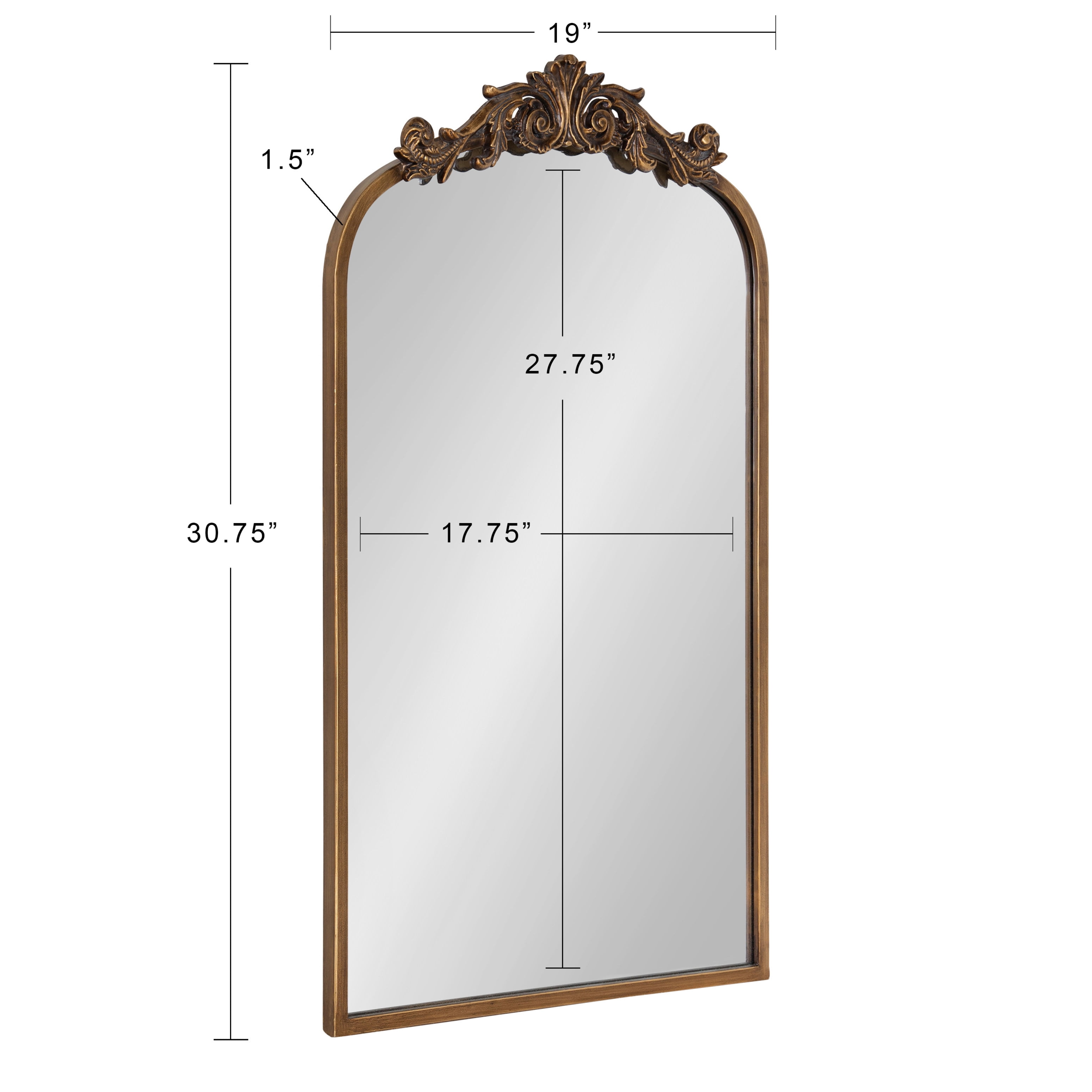 Gold Arch Mirror, Baroque Inspired Wall Decor